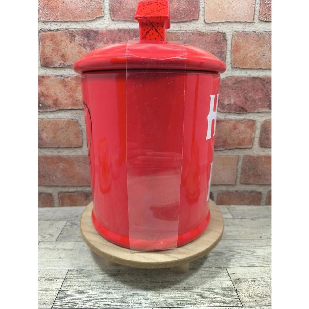 BioWorld Snoopy Woodstock Red Christmas Cookie Jar Canister Doghouse Handle New - Picture 3 of 10